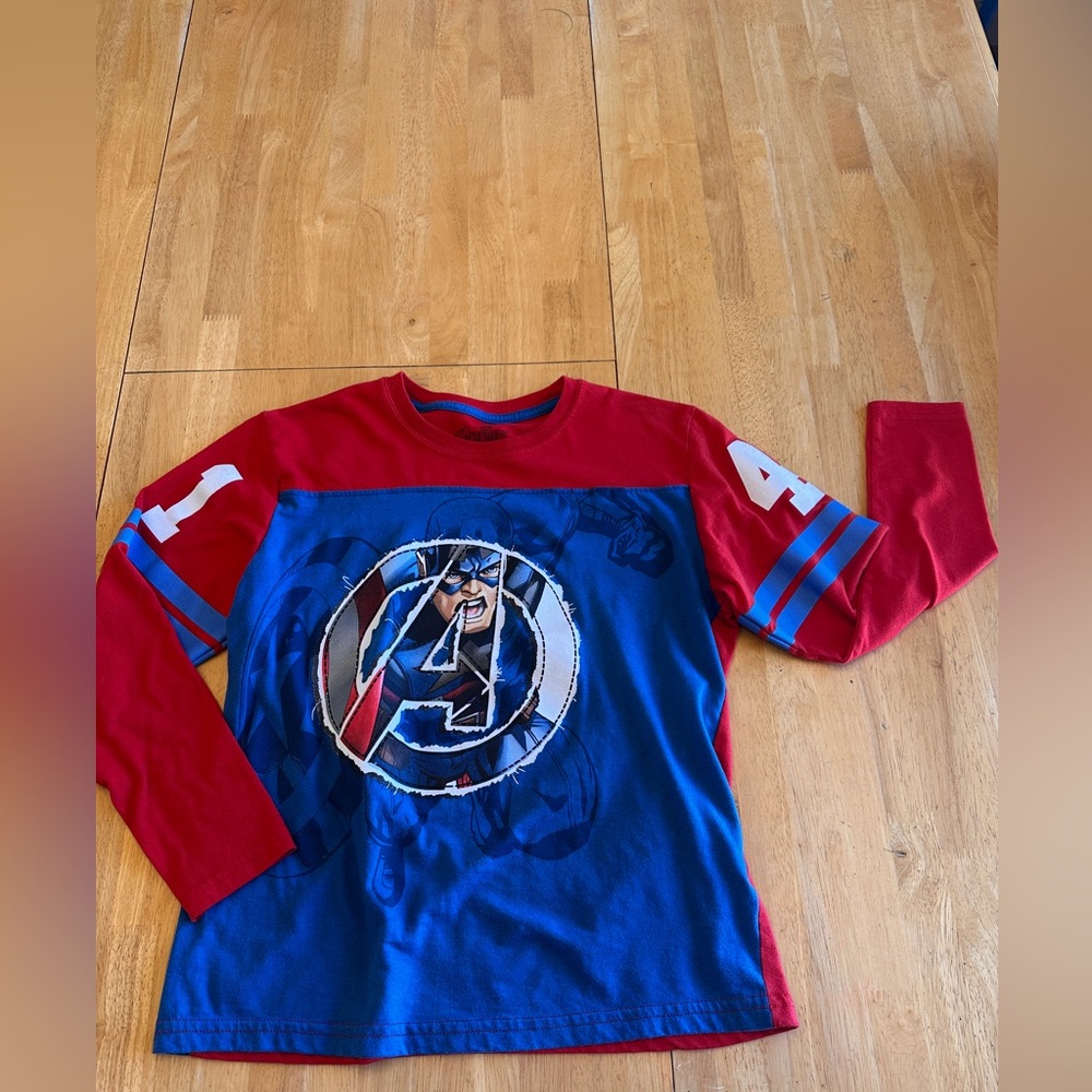 Marvel Kids Red and Blue Avengers Long Sleeve Shirt